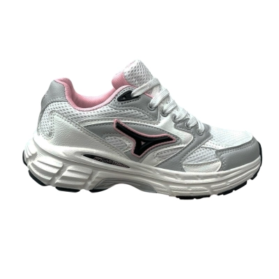 Кроссовки женские KMB спорт искусственная кожа серые с белым В666-5 Кроссовки женские KMB спорт искусственная кожа серые с белым В666-5