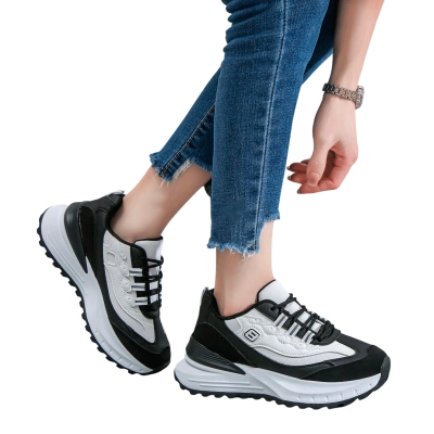 Кроссовки женские LUTA спорт искусственная кожа черные с белым Н207-6 Кроссовки женские LUTA спорт искусственная кожа черные с белым Н207-6