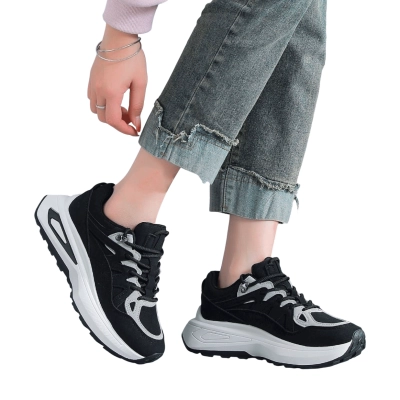 Кроссовки женские LUTA спорт искусственная замша черные Н209-1 Кроссовки женские LUTA спорт искусственная замша черные Н209-1