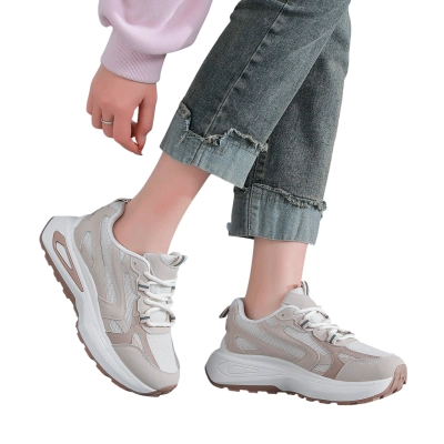 Кроссовки женские LUTA спорт искусственная замша бежевые Н208-3 Кроссовки женские LUTA спорт искусственная замша бежевые Н208-3