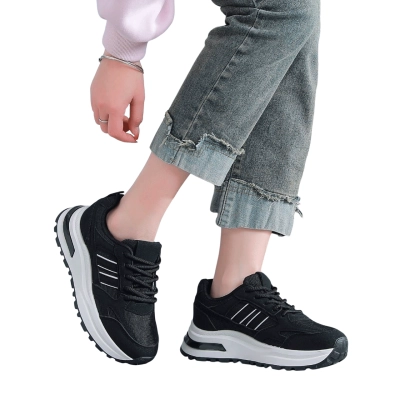 Кроссовки женские LUTA спорт искусственная замша черные Н205-1 Кроссовки женские LUTA спорт искусственная замша черные Н205-1