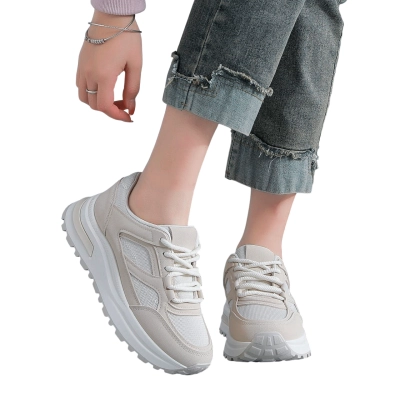 Кроссовки женские LUTA спорт искусственная замша бежевые Н206-2 Кроссовки женские LUTA спорт искусственная замша бежевые Н206-2