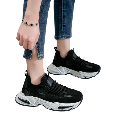 Кроссовки женские LUTA спорт искусственная замша черные Н190-1 Кроссовки женские LUTA спорт искусственная замша черные Н190-1