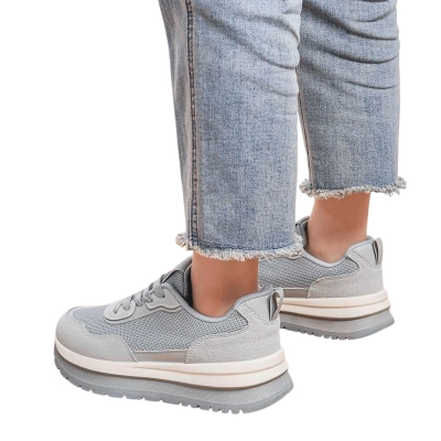 Кроссовки женские LUTA спорт искусственная замша серые Н77-6 Кроссовки женские LUTA спорт искусственная замша серые Н77-6