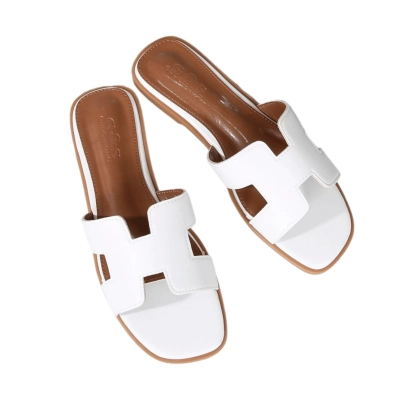 Шлепанцы женские на лето GUOQISONG G&S искусственная кожа белые 5456 Шлепанцы женские на лето GUOQISONG G&S искусственная кожа белые 5456