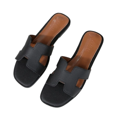 Шлепанцы женские на лето GUOQISONG G&S искусственная кожа черные 5457 Шлепанцы женские на лето GUOQISONG G&S искусственная кожа черные 5457