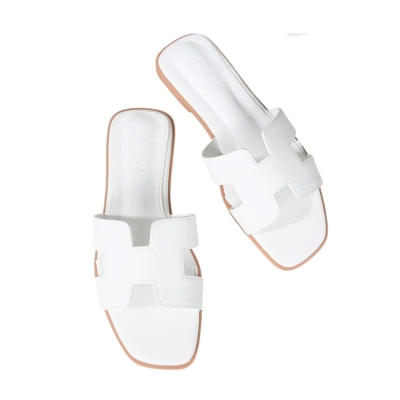 Шлепанцы женские на лето GUOQISONG G&S искусственная кожа белые 5460 Шлепанцы женские на лето GUOQISONG G&S искусственная кожа белые 5460