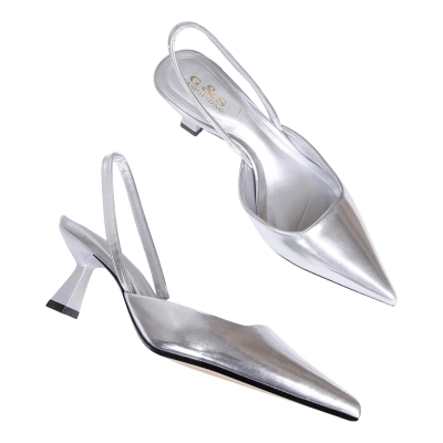 Туфли женские на лето GUOQISONG G&S искусственная кожа серебристые 566-18 Туфли женские на лето GUOQISONG G&S искусственная кожа серебристые 566-18