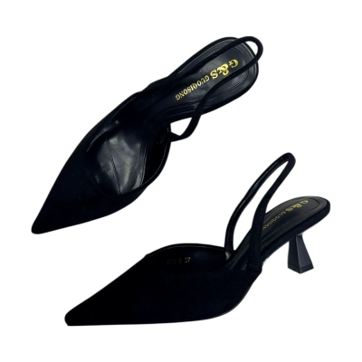 Туфли женские на лето GUOQISONG G&S искусственная замша черные 566 Туфли женские на лето GUOQISONG G&S искусственная замша черные 566