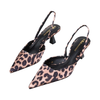 Туфли женские на лето GUOQISONG G&S атлас леопардовые 566-17 Туфли женские на лето GUOQISONG G&S атлас леопардовые 566-17