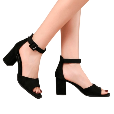 Босоножки женские GUOQISONG G&S искусственная замша черные 2375-1 Босоножки женские GUOQISONG G&S искусственная замша черные 2375-1