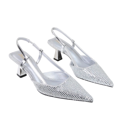 Туфли женские с камнями GUOQISONG G&S искусственная кожа серебристые 793-2 Туфли женские с камнями GUOQISONG G&S искусственная кожа серебристые 793-2