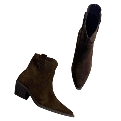 Казаки женские демисезонные натуральная замша шоколадные E8923-9P Казаки женские демисезонные натуральная замша шоколадные E8923-9P