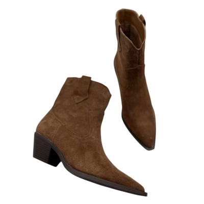 Казаки женские демисезонные натуральная замша коричневые E8923-5P Казаки женские демисезонные натуральная замша коричневые E8923-5P