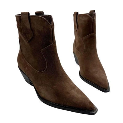 Казаки женские демисезонные натуральная замша шоколадные E8923-2P Казаки женские демисезонные натуральная замша шоколадные E8923-2P