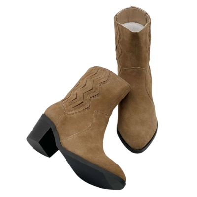 Казаки женские демисезонные натуральная замша коричневые E1287-9P Казаки женские демисезонные натуральная замша коричневые E1287-9P