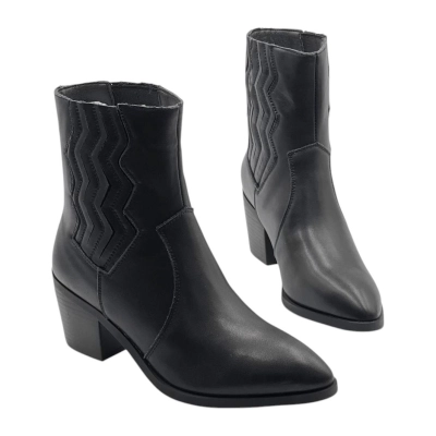 Казаки женские демисезонные натуральная кожа черные E1287-1P Казаки женские демисезонные натуральная кожа черные E1287-1P