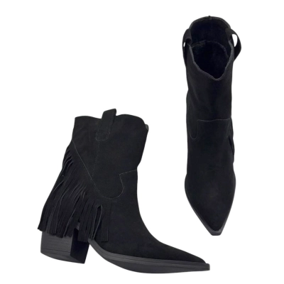 Казаки женские демисезонные натуральная замша черные E9827-1P Казаки женские демисезонные натуральная замша черные E9827-1P