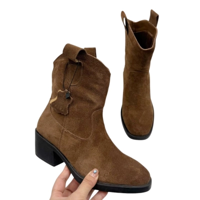 Казаки женские демисезонные натуральная замша коричневые E8948-5P Казаки женские демисезонные натуральная замша коричневые E8948-5P