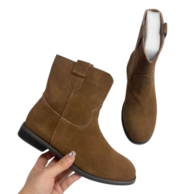 Ботинки женские демисезон натуральная замша коричневые E8942-5P Ботинки женские демисезон натуральная замша коричневые E8942-5P