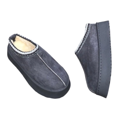 Угги женские на зиму короткие искусственная замша серые 8936 Угги женские на зиму короткие искусственная замша серые 8936