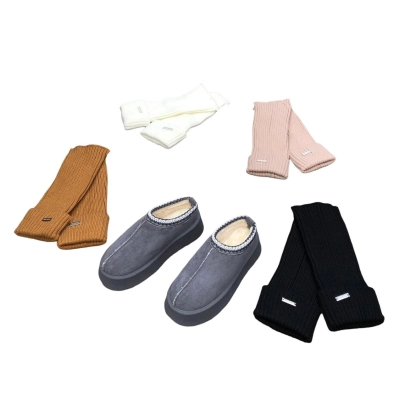 Угги женские на зиму с носками короткие искусственный замша серые 8947 Угги женские на зиму с носками короткие искусственный замша серые 8947