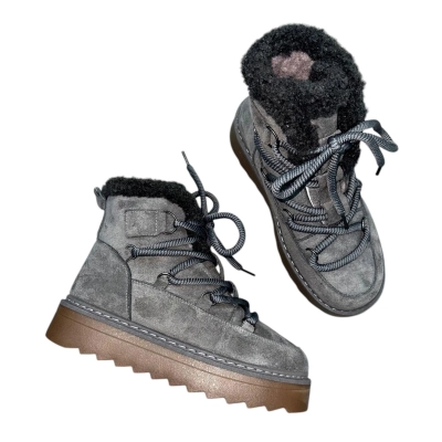 Ботинки женские зимние ADMLIS искусственная замша серые F9007-5 Ботинки женские зимние ADMLIS искусственная замша серые F9007-5