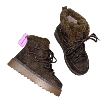 Ботинки женские зимние ADMLIS искусственная замша шоколадные F9007-12 Ботинки женские зимние ADMLIS искусственная замша шоколадные F9007-12