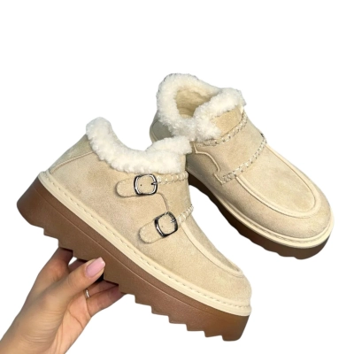 Ботинки женские зимние ADMLIS искусственная замша бежевые F9011-13 Ботинки женские зимние ADMLIS искусственная замша бежевые F9011-13