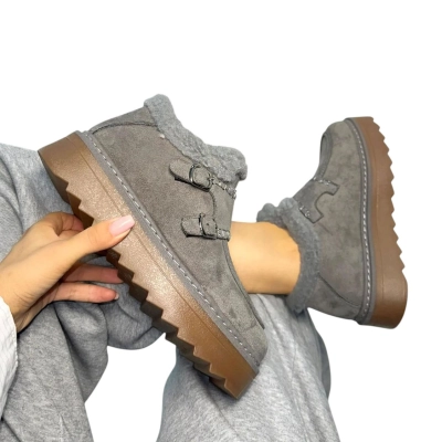 Ботинки женские зимние ADMLIS искусственная замша серые F9011-5 Ботинки женские зимние ADMLIS искусственная замша серые F9011-5