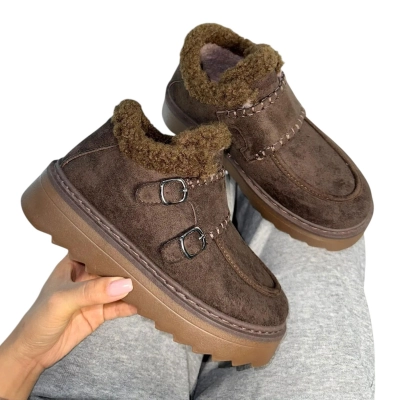 Ботинки женские зимние ADMLIS искусственная замша коричневые F9011-12 Ботинки женские зимние ADMLIS искусственная замша коричневые F9011-12