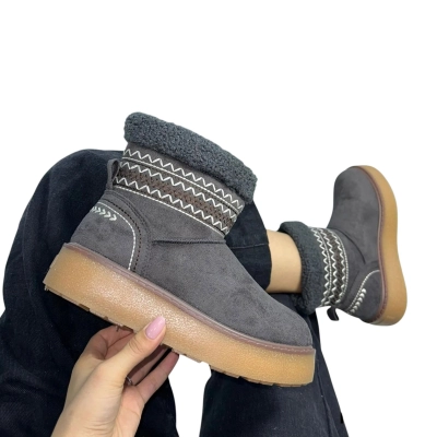 Ботинки женские зимние ADMLIS искусственная замша серые F3108-5 Ботинки женские зимние ADMLIS искусственная замша серые F3108-5