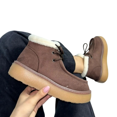 Ботинки женские зимние ADMLIS искусственная замша шоколадные F3105-12 Ботинки женские зимние ADMLIS искусственная замша шоколадные F3105-12