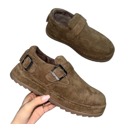 Полуботинки женские зимние ADMLIS искусственная замша коричневые F6502-19 Полуботинки женские зимние ADMLIS искусственная замша коричневые F6502-19