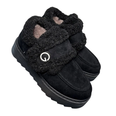 Полуботинки женские зимние ADMLIS искусственная замша черные F9008 Полуботинки женские зимние ADMLIS искусственная замша черные F9008