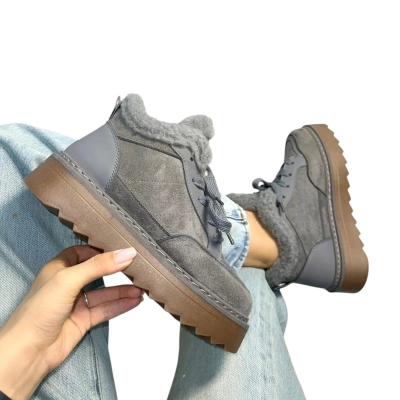 Ботинки женские зимние ADMLIS искусственная замша серые F9013-5 Ботинки женские зимние ADMLIS искусственная замша серые F9013-5