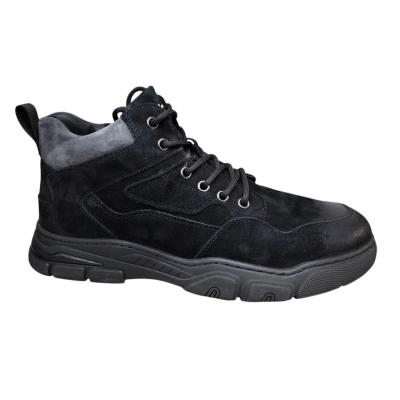 Ботинки мужские зимние UFOQQ натуральный нубук черные 9986 Ботинки мужские зимние UFOQQ натуральный нубук черные 9986