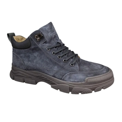 Ботинки мужские зимние UFOQQ натуральный нубук серые 10011 Ботинки мужские зимние UFOQQ натуральный нубук серые 10011