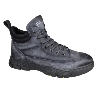 Ботинки мужские зимние UFOQQ натуральный нубук серые 10014 Ботинки мужские зимние UFOQQ натуральный нубук серые 10014