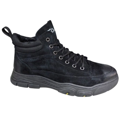 Ботинки мужские зимние UFOQQ натуральный нубук черные 10016 Ботинки мужские зимние UFOQQ натуральный нубук черные 10016