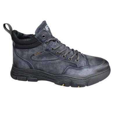 Ботинки мужские зимние UFOQQ натуральный нубук серые 10019 Ботинки мужские зимние UFOQQ натуральный нубук серые 10019