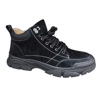 Ботинки мужские зимние UFOQQ натуральный нубук черные 10024 Ботинки мужские зимние UFOQQ натуральный нубук черные 10024