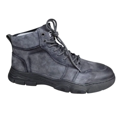 Ботинки мужские зимние UFOQQ натуральный нубук серые 10026 Ботинки мужские зимние UFOQQ натуральный нубук серые 10026