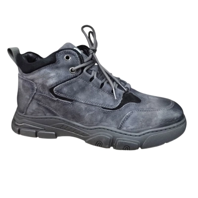 Ботинки мужские зимние UFOQQ натуральный нубук серые 10027 Ботинки мужские зимние UFOQQ натуральный нубук серые 10027