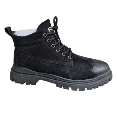 Ботинки мужские зимние UFOQQ натуральный нубук черные 10040 Ботинки мужские зимние UFOQQ натуральный нубук черные 10040