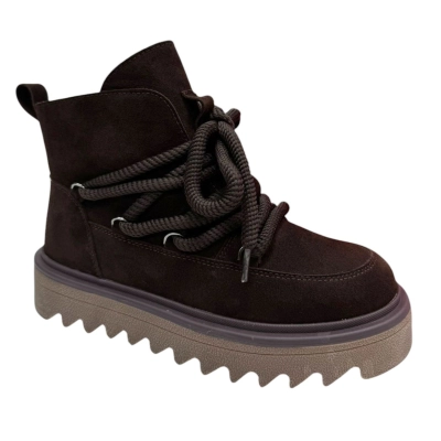 Ботинки женские зимние PINDIAN натуральная замша шоколадные 10068 Ботинки женские зимние PINDIAN натуральная замша шоколадные 10068