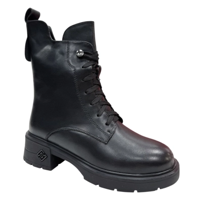 Ботинки женские зимние PINDIAN спрессованная кожа черные 10087 Ботинки женские зимние PINDIAN спрессованная кожа черные 10087