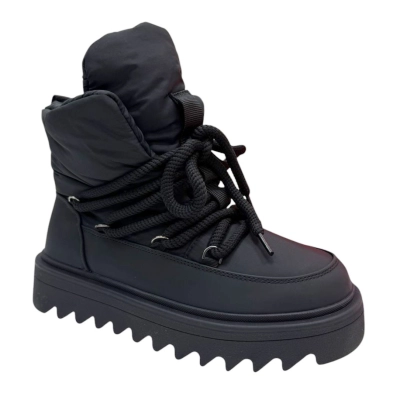 Дутики женские зимние PINDIAN спрессованная кожа с текстилем черные 10089 Дутики женские зимние PINDIAN спрессованная кожа с текстилем черные 10089