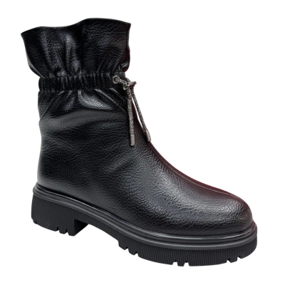 Ботинки женские зимние PINDIAN спрессованная кожа черные 10093 Ботинки женские зимние PINDIAN спрессованная кожа черные 10093