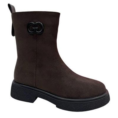 Ботинки женские зимние PINDIAN спрессованная замша шоколадные 10101 Ботинки женские зимние PINDIAN спрессованная замша шоколадные 10101